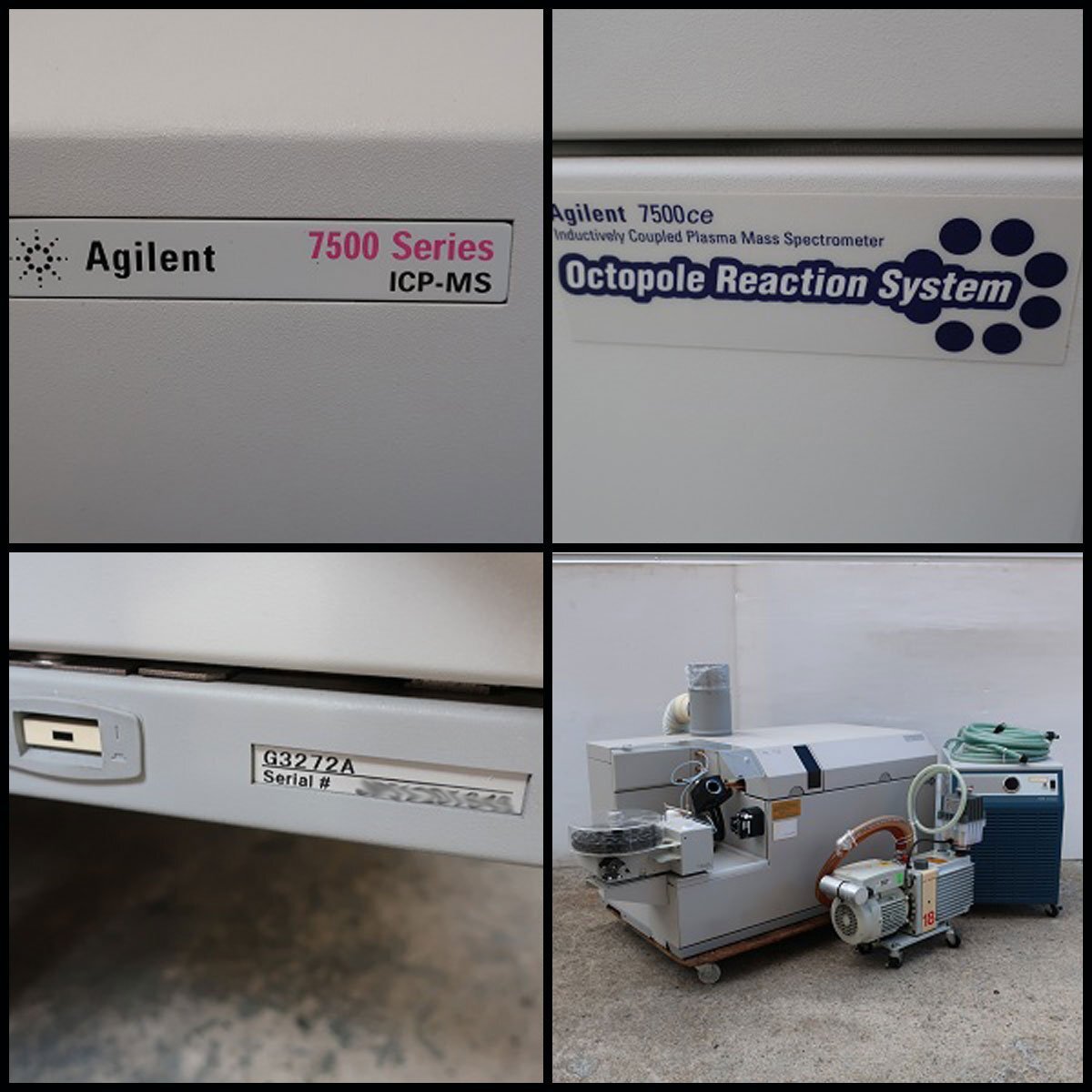 Agilent 7500 Series ICP-MS G3272A Mass Spectrometer with EDWARDS Pump (as-is) [b1249325191]