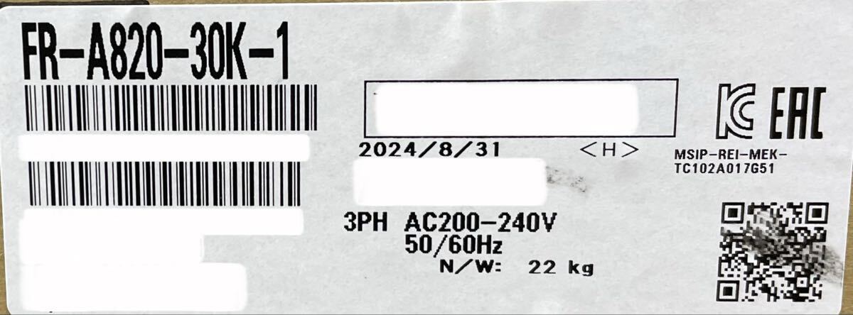 Mitsubishi Electric FR-A820-30K-1 Inverter 3-phase 200V 30kW (open box) [t1240314489]