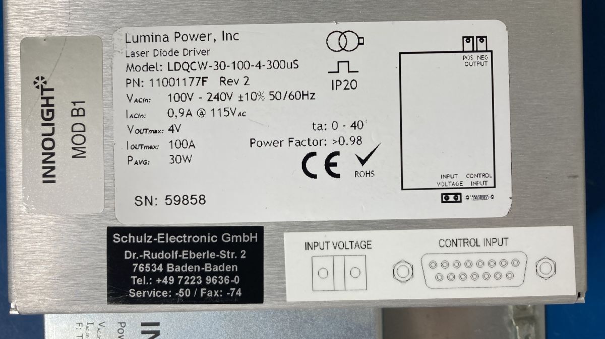 InnoLight PQ UV 1000-30 A1.0 Diode Laser Driver Unit for Waters Synapt G2 [q1233620613]