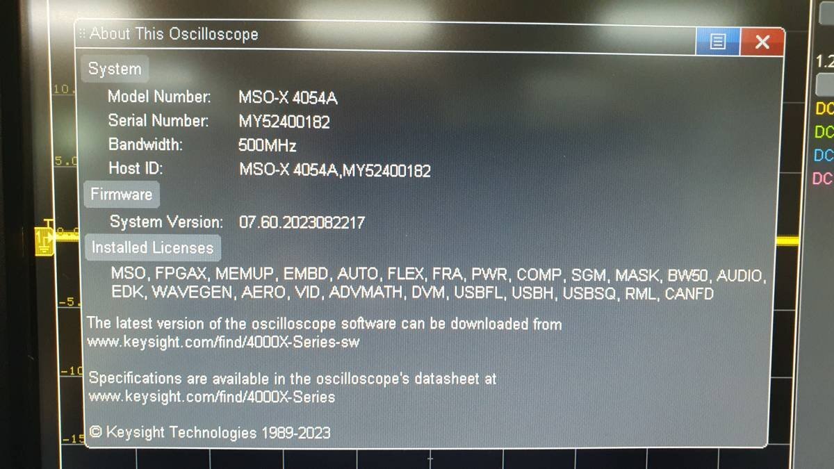 Agilent MSOX4054A Mixed Signal Oscilloscope 500MHz 4+16ch [d1128507794]
