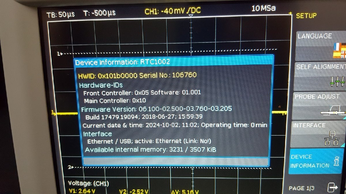 Rohde & Schwarz RTC1002 Digital Oscilloscope 2ch 300MHz 2GS/s [h1159391476]