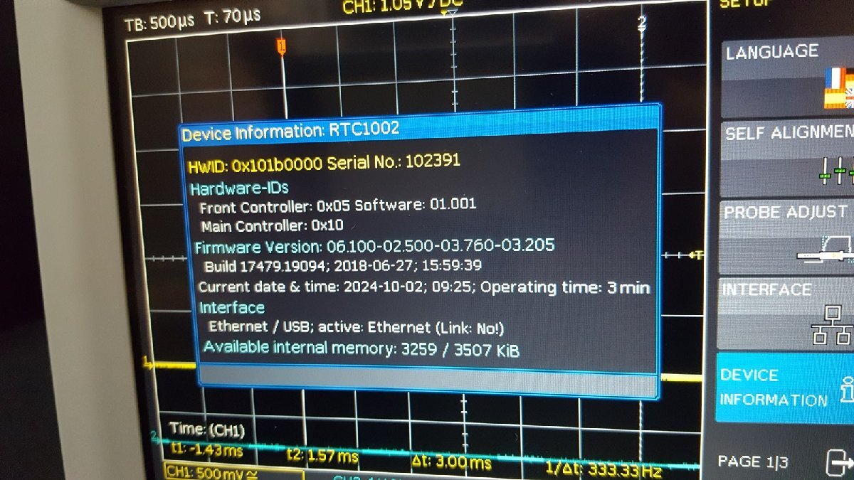 R&S RTC1002 Digital Oscilloscope 2ch 300MHz 2GS/s Opt B223 [q1166061211]