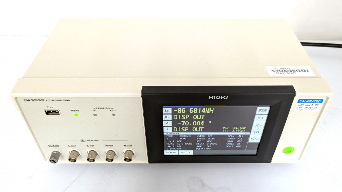 Hioki IM3533 LCR Meter 1mHz - 200kHz Sweep Measurement Continuous Measurement [l1185437016]