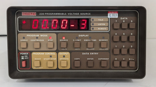 Keithley 230 Programmable Voltage and Current Source with Calibration Test Report [e1186289438]