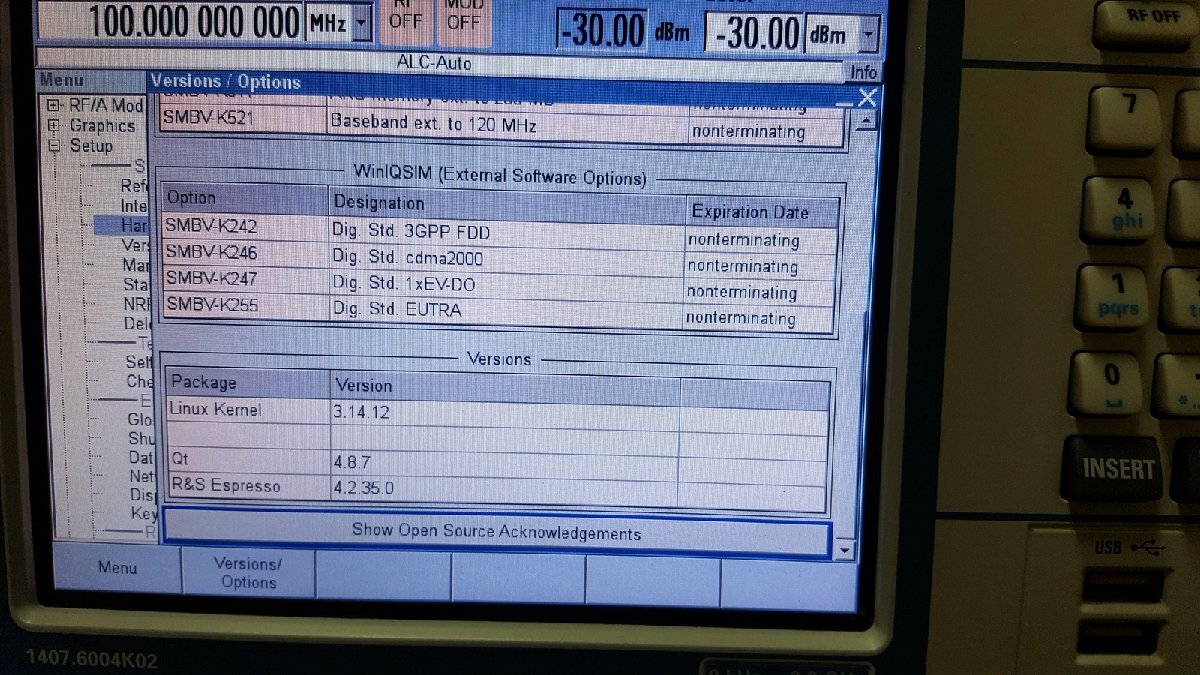 Rohde & Schwarz SMBV100A Vector Signal Generator 9kHz-3.2GHz [q1199950442]