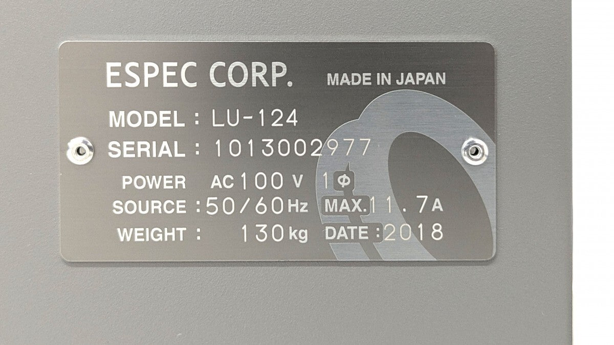 ESPEC LU-124 Light Spec Constant Temperature Humidity Device [r1203103830]
