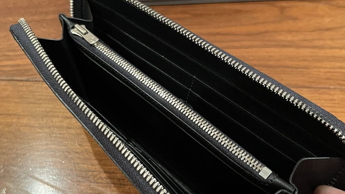 FARO SANTELLO LIZARD Round Zipper Long Wallet Black Leather [b1206899841]