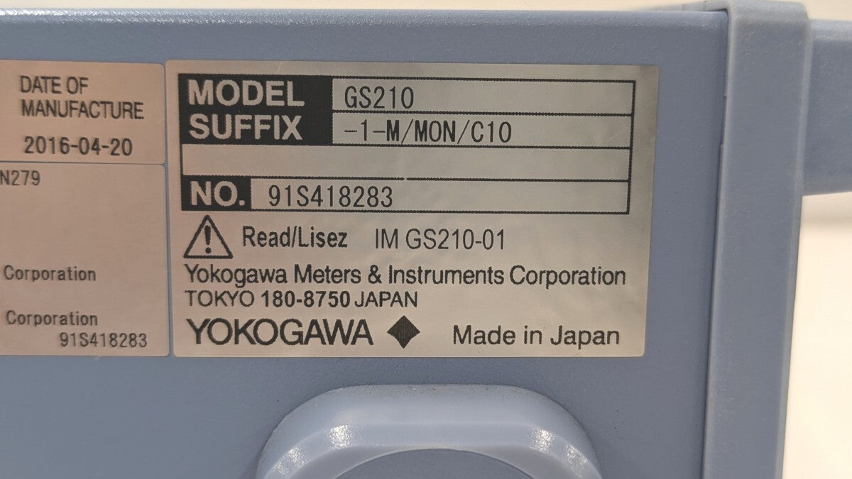 Yokogawa GS210-1-M/MON/C10 DC Voltage/Current Source [g1210165258]