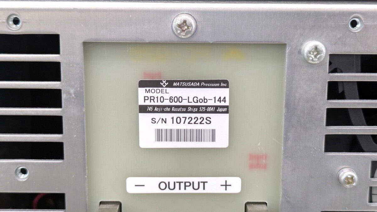 Matsusada Precision PR10-600 High Power Rack Mount DC Power Supply [x1217662711]