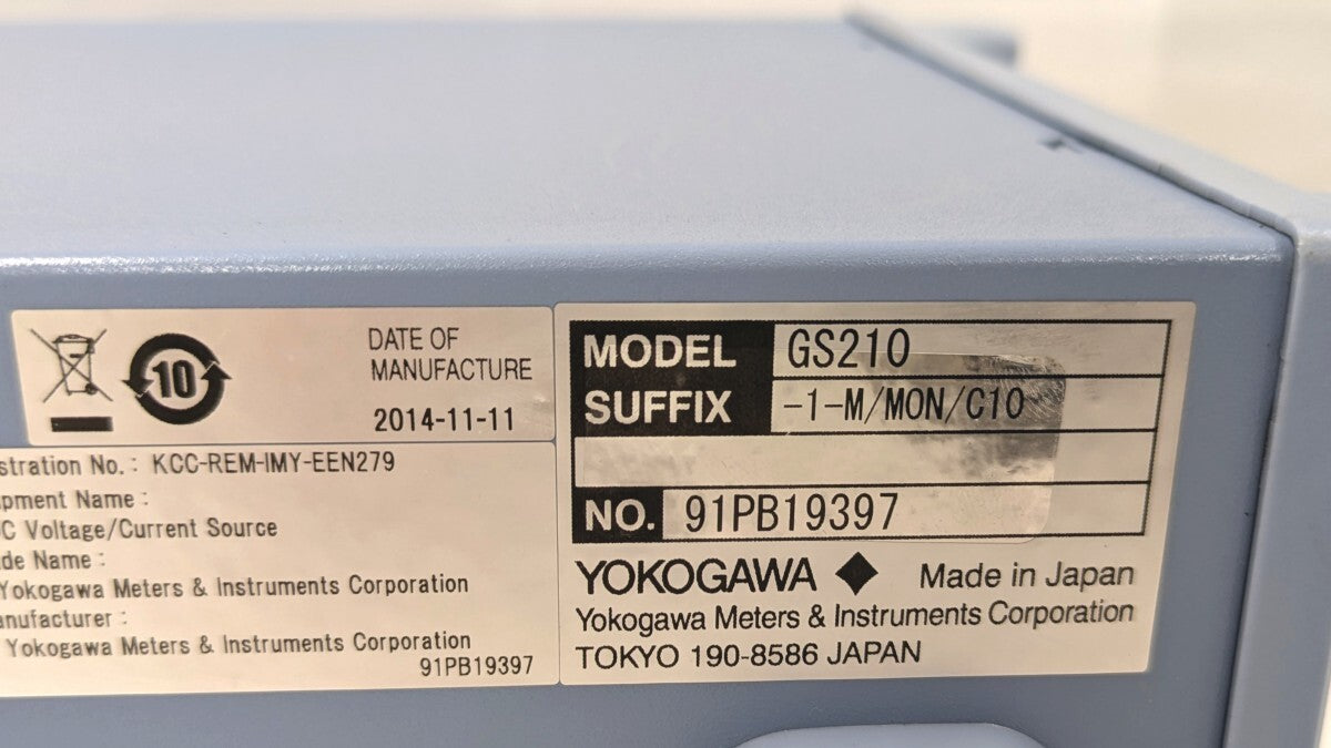 Yokogawa GS210-1-M/MON/C10 DC Voltage/Current Source [m1218318185]