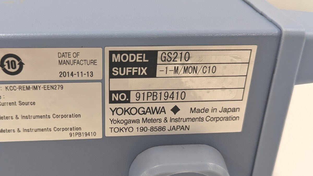 Yokogawa GS210-1-M/MON/C10 DC Voltage Current Source GS200 [j1218314938]