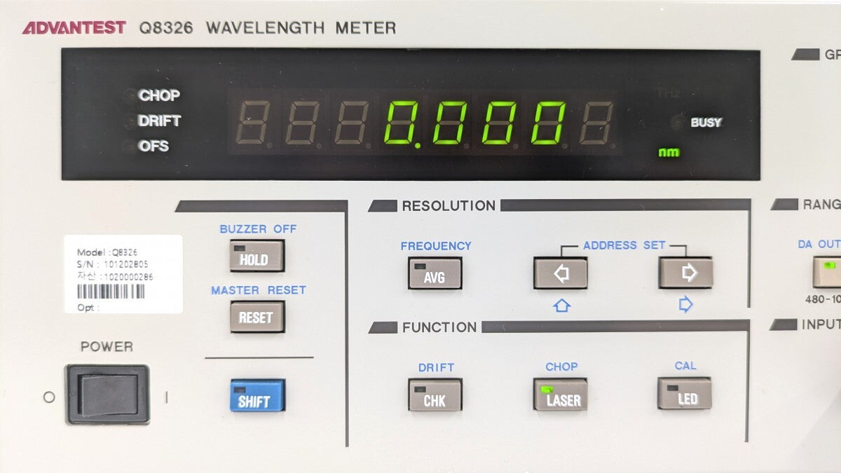 Advantest Q8326 Optical Wavelength Meter S/N:101202805 [f1220330899]
