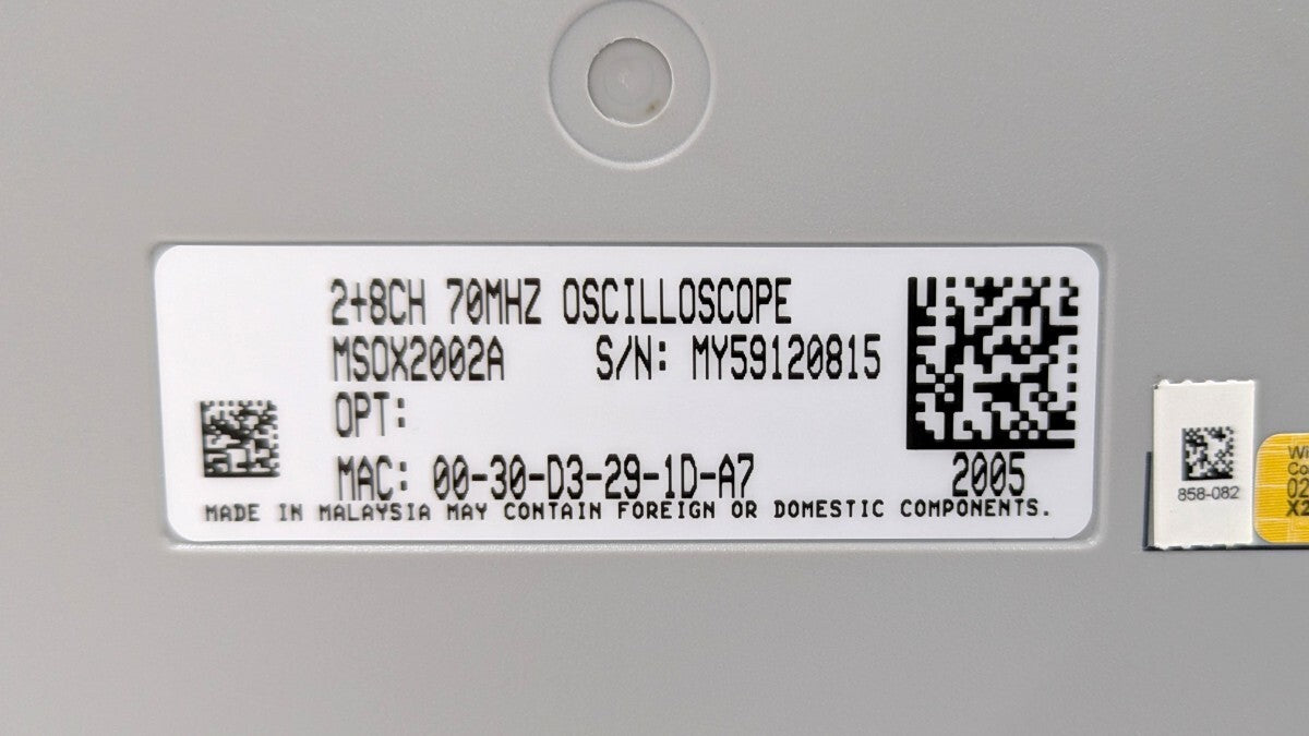 Keysight MSOX2002A Oscilloscope [h1238593219]