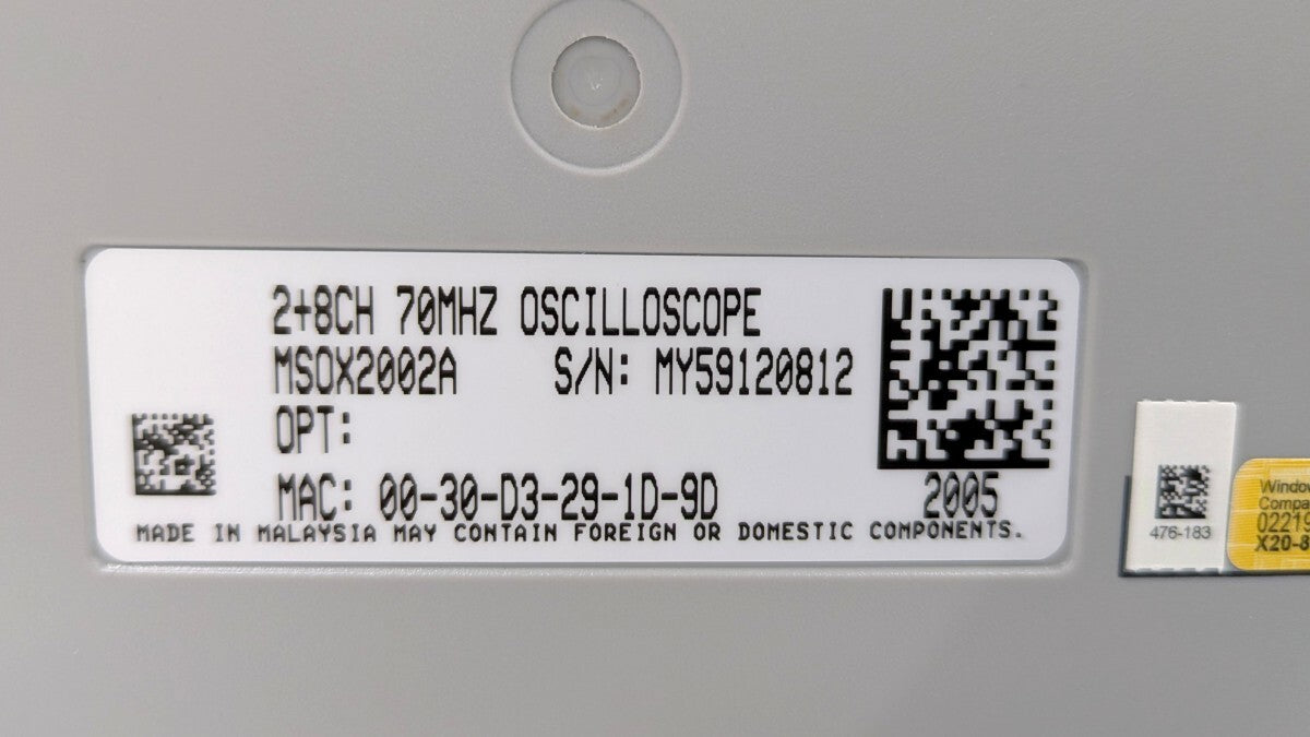 Keysight MSOX2002A Oscilloscope [f1238588771]
