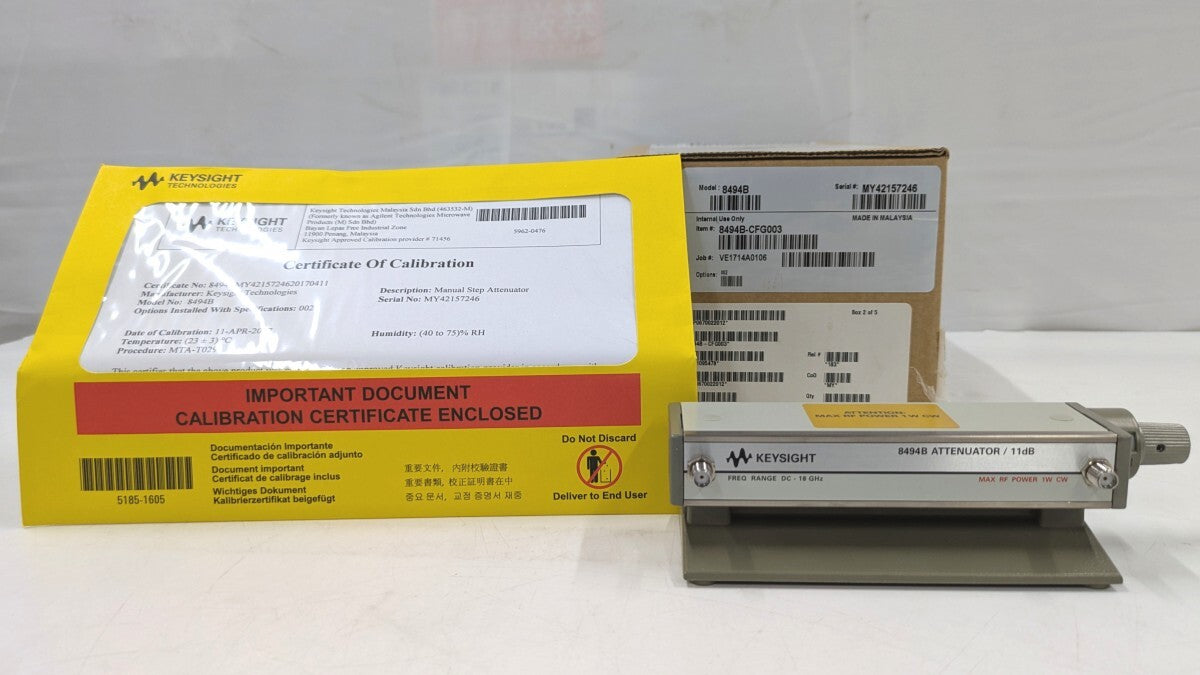 Keysight 8494B Manual Step Attenuator 18GHz 11dB 1dB Step [o1238601125]