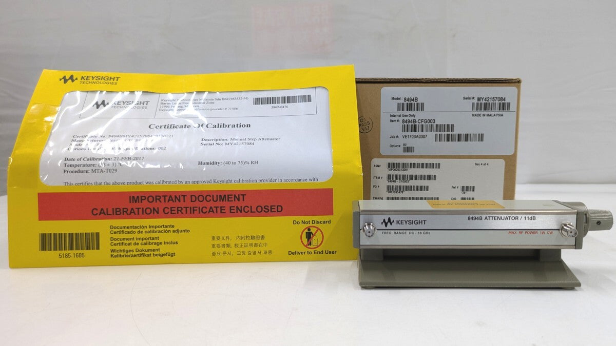 Keysight 8494B Manual Step Attenuator 18GHz 11dB 1dB Step [q1238581424]