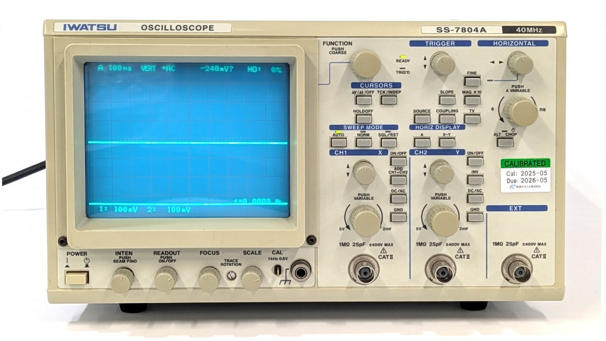 IWATSU SS-7804A Analog Oscilloscope DC-40MHz 2ch with Calibration Certificate [c1239493609]