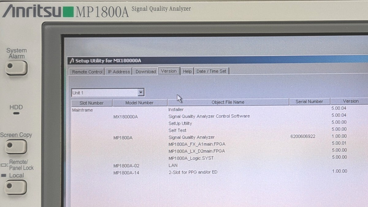 Anritsu MP1800A Signal Quality Analyzer [h1239808960]