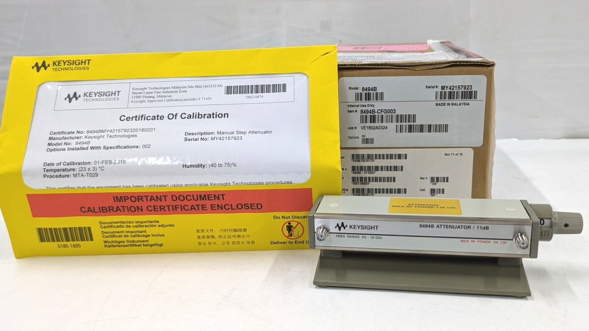 Keysight 8494B Manual Step Attenuator 18GHz 11dB 1dB Steps [c1239927372]