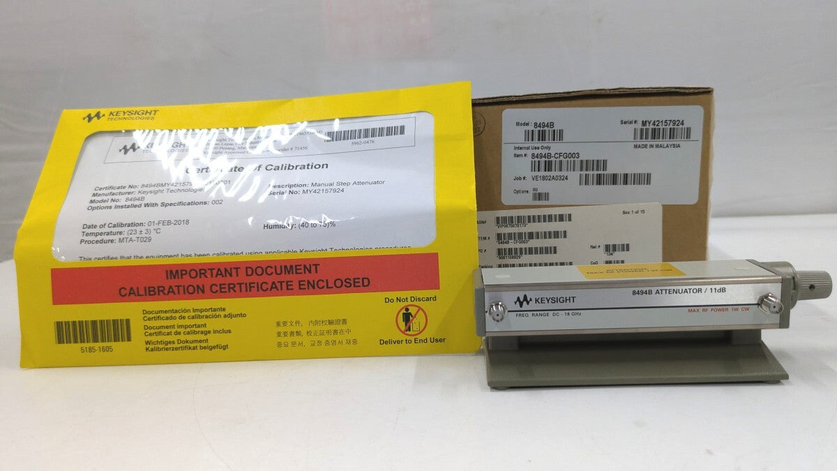 Keysight 8494B Manual Step Attenuator 18GHz 11dB 1dB Steps [t1239912547]