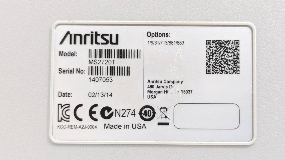 Anritsu MS2720T Spectrum Analyzer 9kHz-13GHz with Calibration Certificate [1241413939]