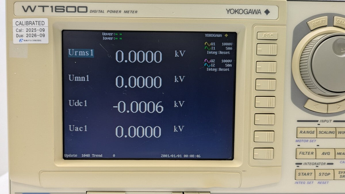 Yokogawa WT1600 Digital Power Meter 50A Input Element GP-IB Interface UL/CSA [h1242030977]
