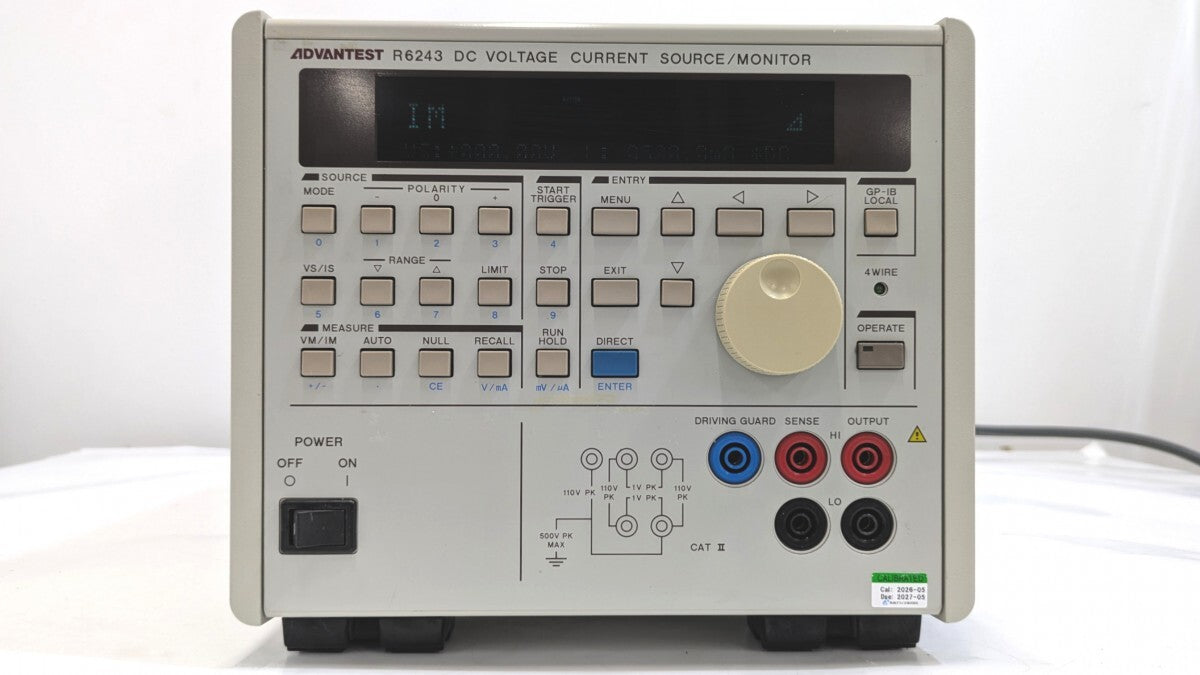 Advantest R6243 DC Voltage Current Source Monitor with Calibration Certificate [l1242292357]