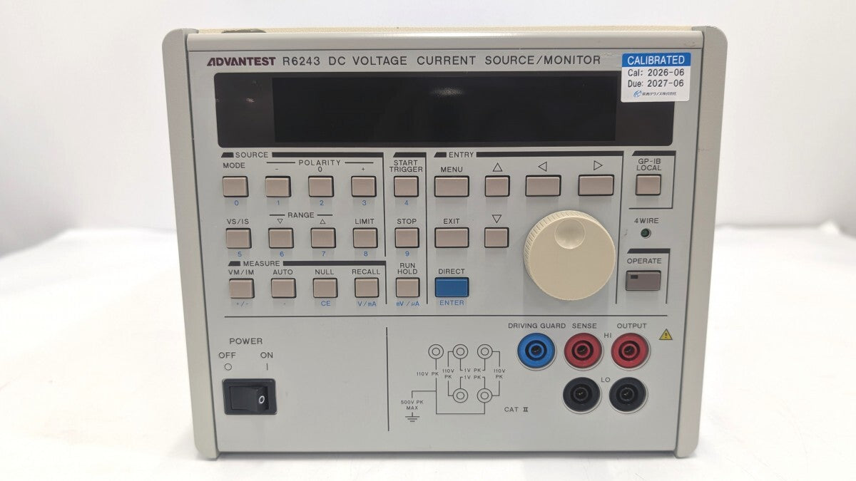 Advantest R6243 DC Voltage Current Source Monitor with Calibration Certificate [d1242288400]