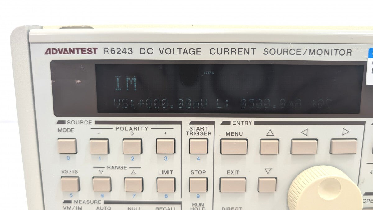 Advantest R6243 DC Voltage Current Source Monitor with Calibration Certificate [d1242288400]