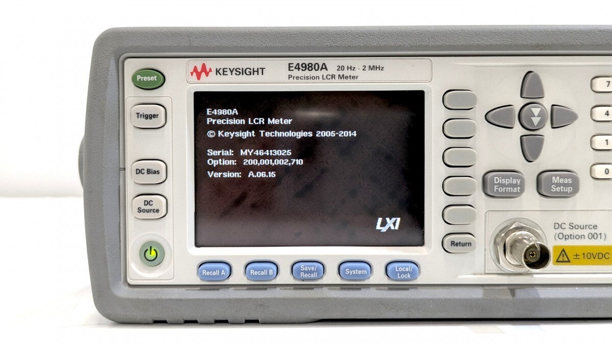 Keysight E4980A Precision LCR Meter 20Hz-2MHz with Op.001,002,710,200 [h1245041043]