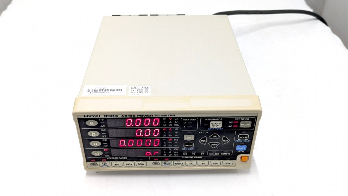 Hioki 3334 AC DC Power HiTester with Calibration Certificate [b1248446654]