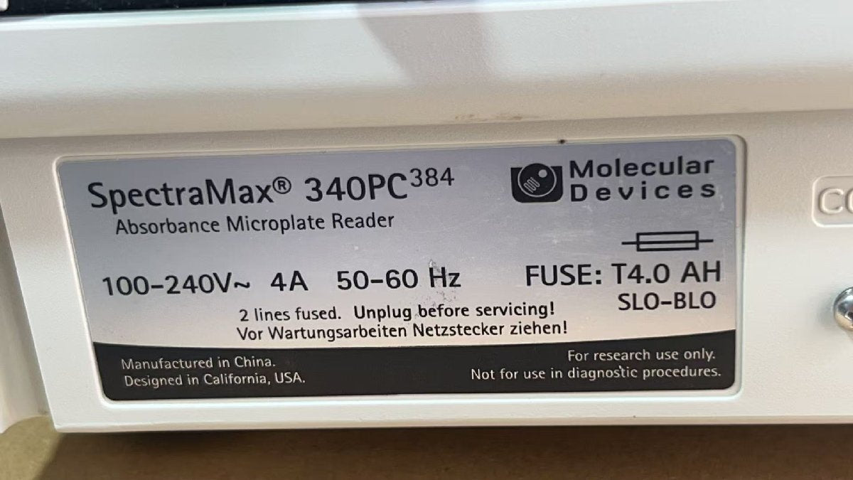 Molecular Devices SpectraMax 340PC 384 Fluorescence Microplate Reader (for parts or not working) [s1249183115]