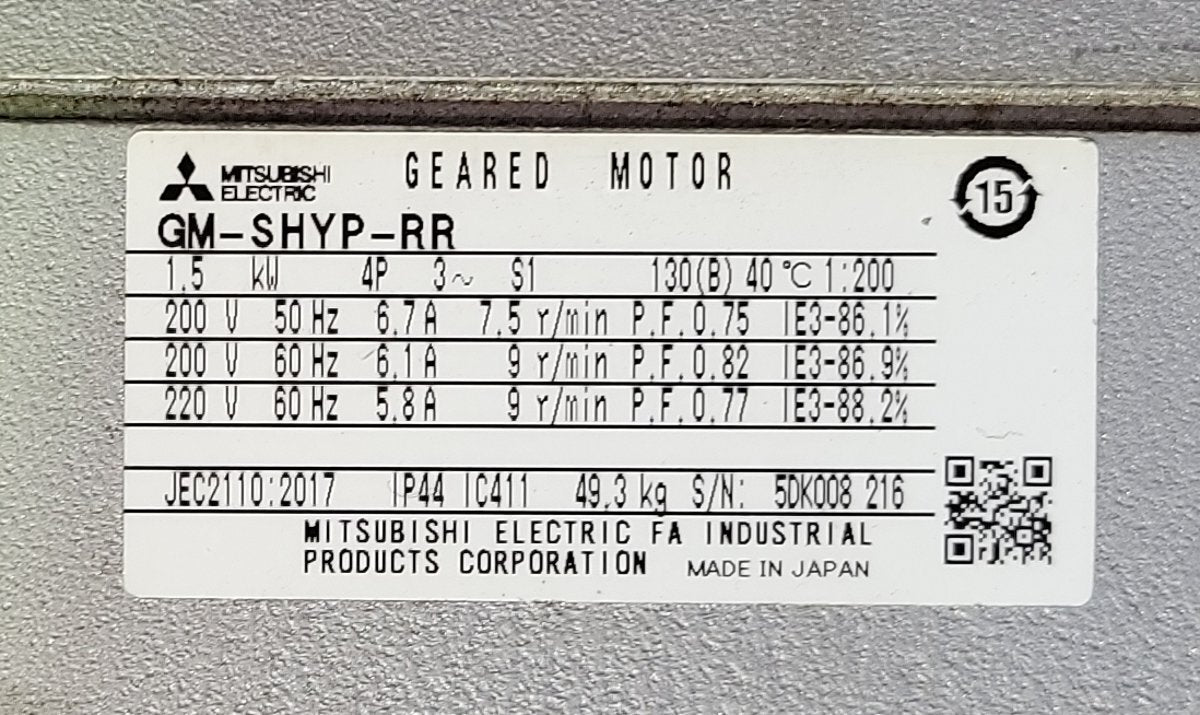 Mitsubishi Electric GM-SHYP-RR Gear Motor 1.5kW 1/200 [b1241054801]