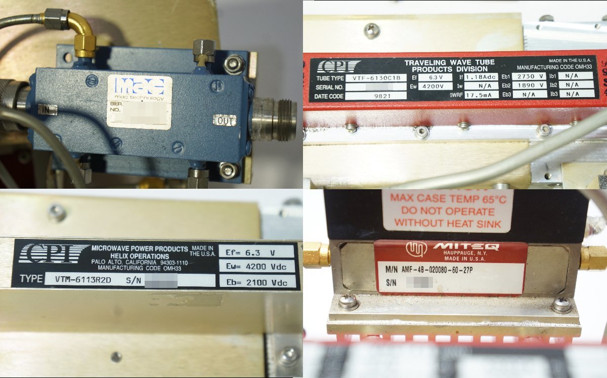 CPI VTF-6130C1B VTM-6113R2D Traveling Wave Tube [k1226072123]