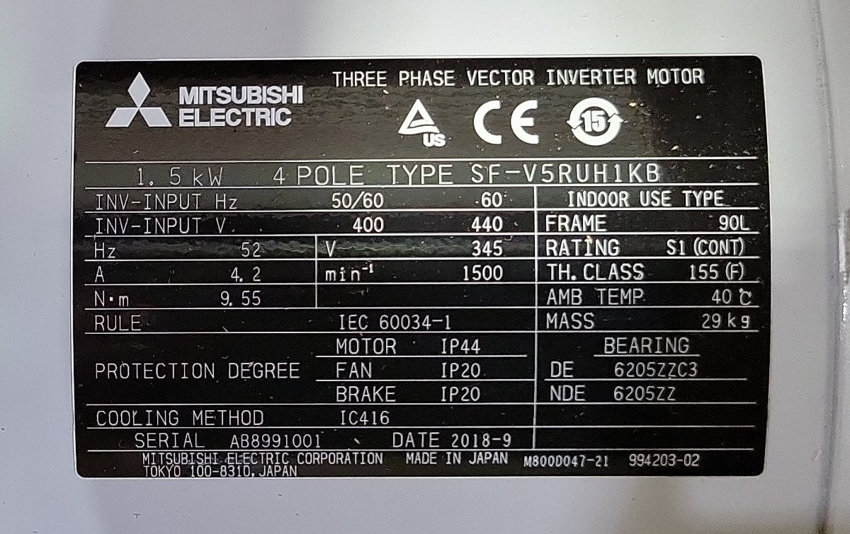 Mitsubishi Electric SF-V5RUH1KB Vector Control Motor with Brake [l1218306632]