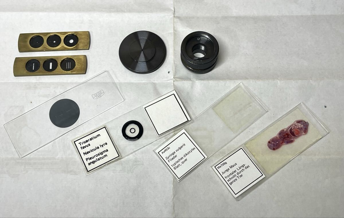 Carl Zeiss Type VII Microscope Brass with Instructions Certificate Lens Wooden Box [n1213001497]