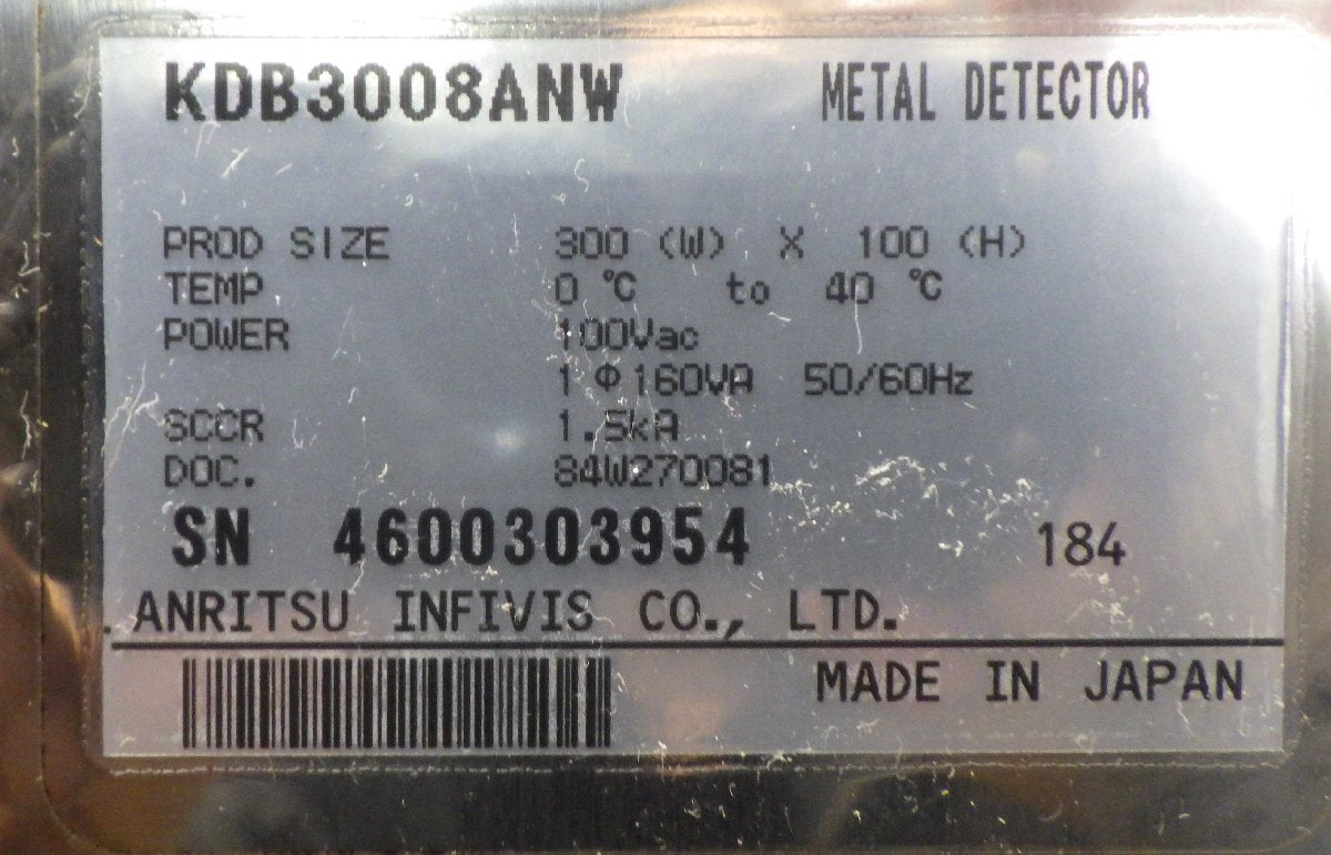 Anritsu KWS6366BW66 Metal Detector with Waterproof Weight Sorter 100V Belt Width 230mm [g1246344904]