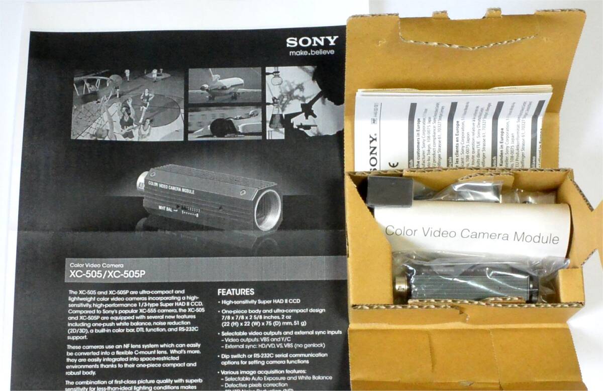 Sony XC-505 Compact Color CCD Camera 1/3 inch NF Mount [c1230115805]