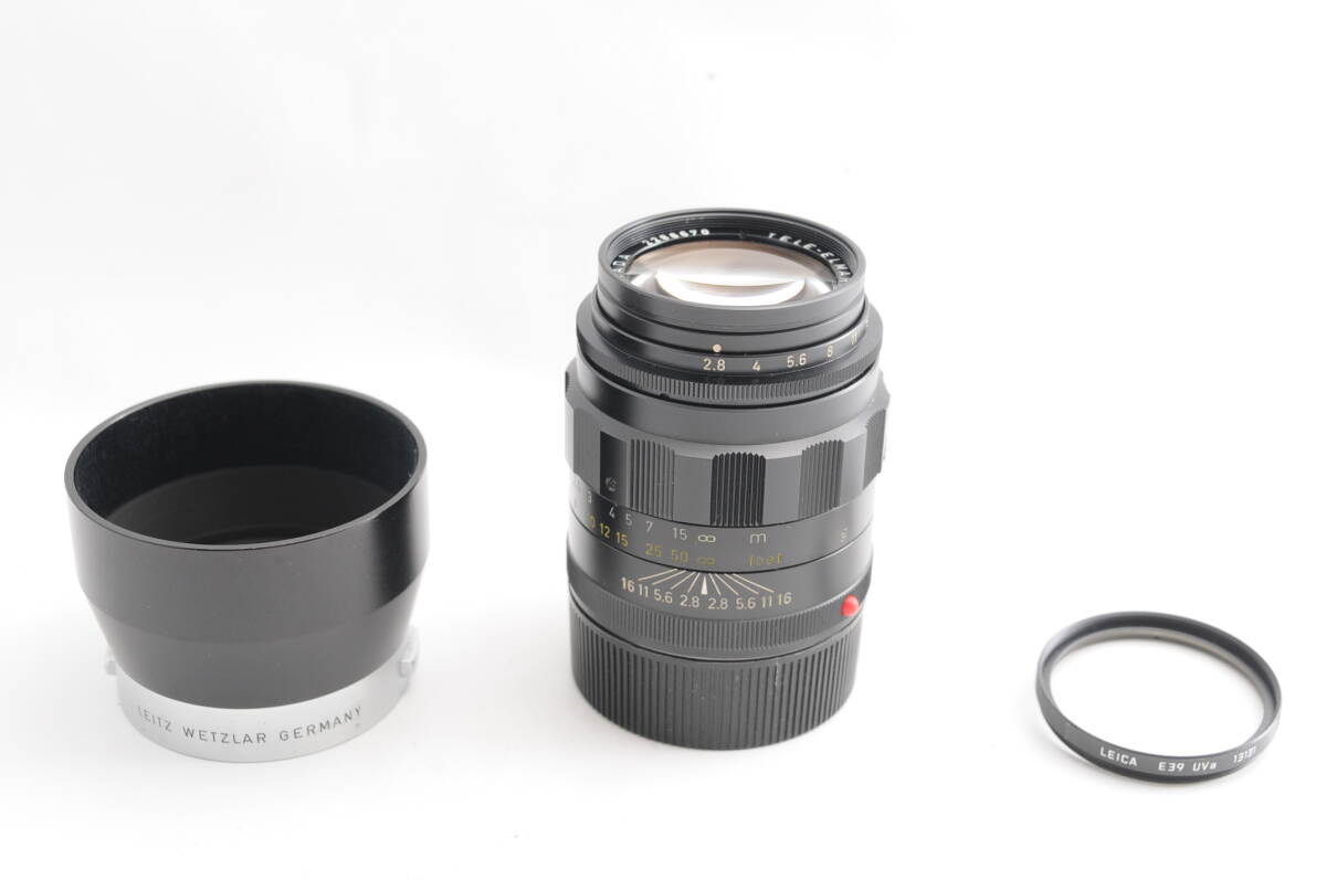 ★Working item★ Leica TELE ELMARIT 90mm F2.8 Early FAT M mount Genuine accessories included★Clean and beautiful appearance! No clouding! Detailed operation check [l1218469863]