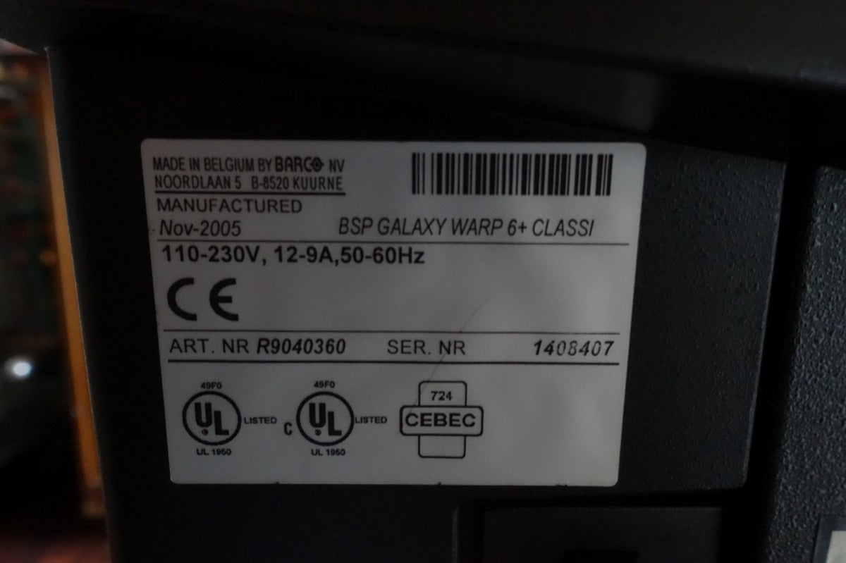 Barco Galaxy Warp 6+ Classic Large Venue Projector [c1055101214]