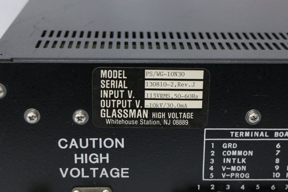 Glassman PS/WG-10N30 High Voltage Power Supply -10kV 30mA [p1048623301]