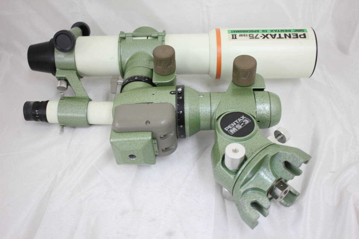 Pentax MS-3 75 ED HF II Astronomical Telescope D=75mm f=500mm + 7×35 CI-F O-6 O-18 Set [j1185130391]