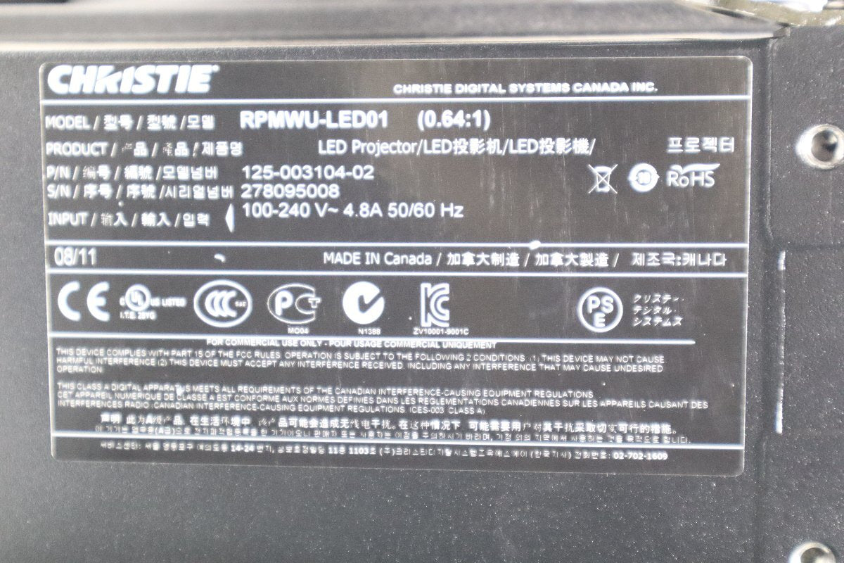 CHRISTIE RPMWU-LED01 Projector with Remote Control [s1189439948]