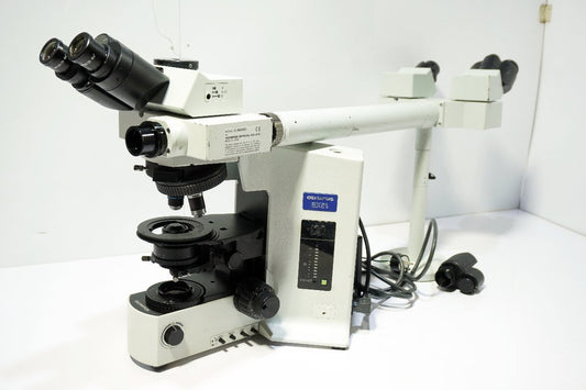 Olympus BX51TF Microscope with U-MDOB3 Objective Lenses and WF10X/20 Eyepieces [q1219501281]
