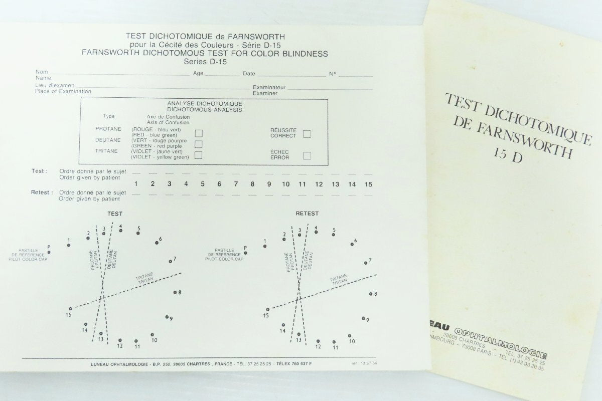 LUNEAU 15D D-15 Farnsworth Dichotomous Test Medical Equipment [p1238040676]