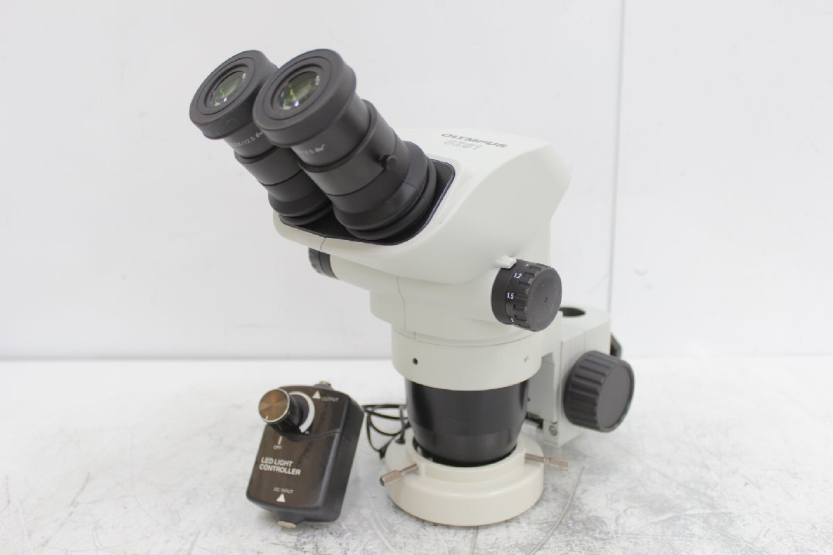 Olympus SZ61 Stereo Microscope with Objective Lens Eyepiece Lens LED Controller SZ2-STB2 WHS20X/12.5 GR10 (for parts or not working) [r1248318032]