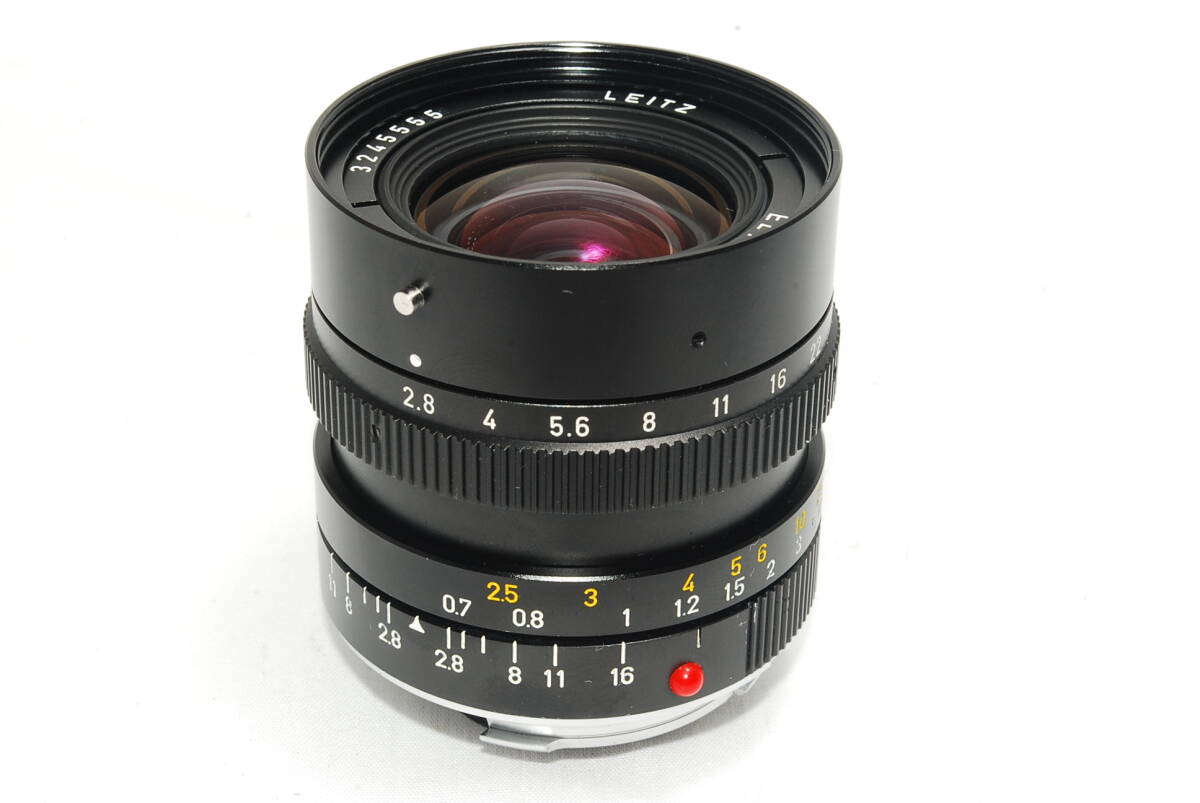 ★LEICA genuine front/rear cap included★ Leica Elmarit M 28mm F2.8 3rd generation 3rd E49 Made in CANADA y1524 [j1199300339]