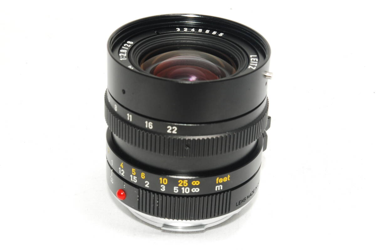 ★LEICA genuine front/rear cap included★ Leica Elmarit M 28mm F2.8 3rd generation 3rd E49 Made in CANADA y1524 [j1199300339]