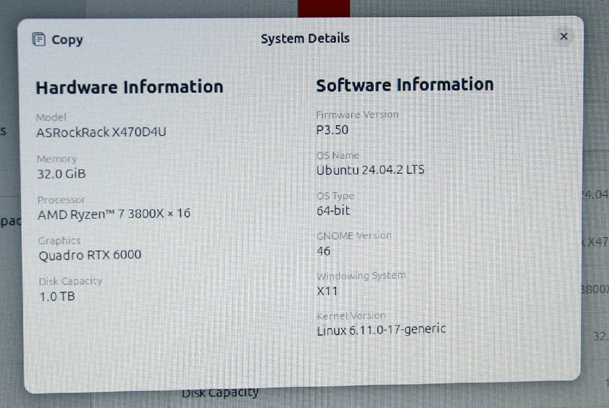 NVIDIA Quadro RTX6000 AMD Ryzen7 3800X Custom PC 32GB RAM 1TB SSD 850W Power Supply (for parts or not working) [q1245039255]