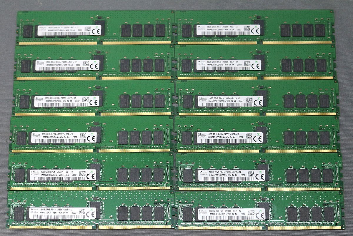 SK hynix HMA82GR7CJR8N-WM Registered DIMM RDIMM 12 pcs 16GB PC4-2933Y (Total 192GB) [k1248326220]
